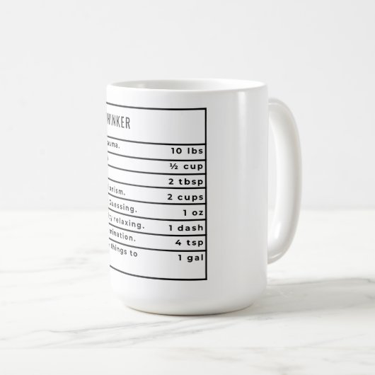 Overthinker Rezept Kaffeetasse (VorderseiteRechts)