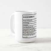 Overthinker Rezept Kaffeetasse (Vorderseite Links)