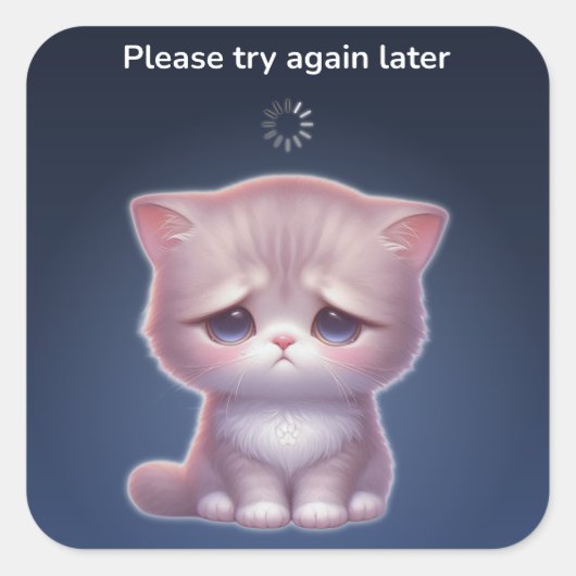 Overthinking Cat Sticker – Cute Mood (Vorderseite)