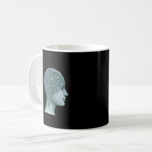 Overthinking Mind Mug • Modern Mental Noise Symbol Kaffeetasse (Vorderseite Links)
