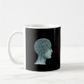 Overthinking Mind Mug • Modern Mental Noise Symbol Kaffeetasse (Links)