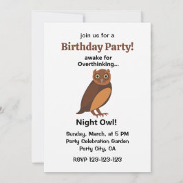 Overthinking Night Owl Funny Birthday Party Einladung