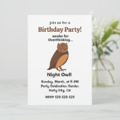 Overthinking Night Owl Funny Birthday Party Einladung (Stehend Vorderseite)