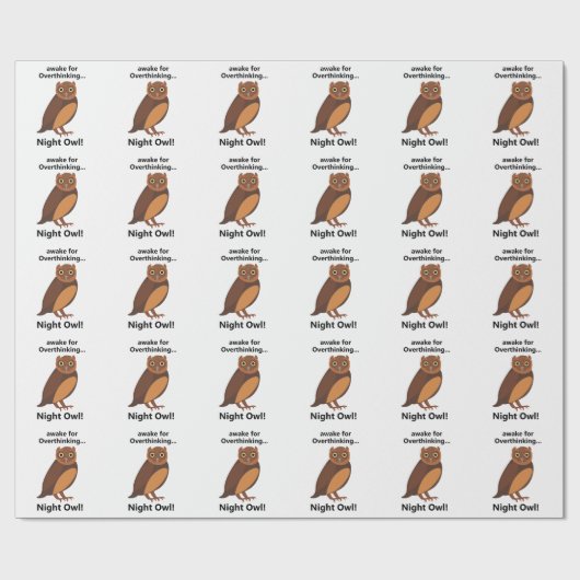 Overthinking Night Owl Funny Geschenkpapier (Flach)