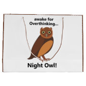 Overthinking Night Owl Funny Große Geschenktüte (Rückseite)