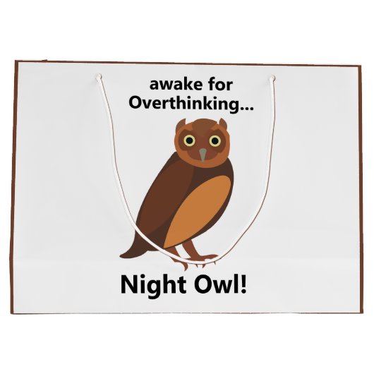 Overthinking Night Owl Funny Große Geschenktüte (Rückseite)