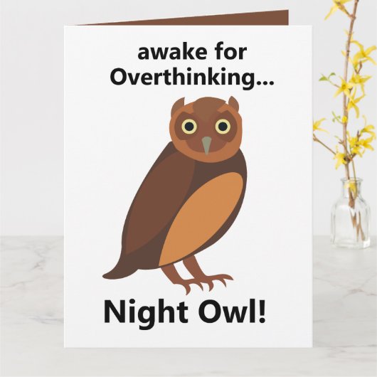 Overthinking Night Owl Funny Karte (Gelbe Blume)