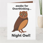 Overthinking Night Owl Funny Karte (Vorderseite)