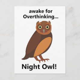 Overthinking Night Owl Funny Postkarte