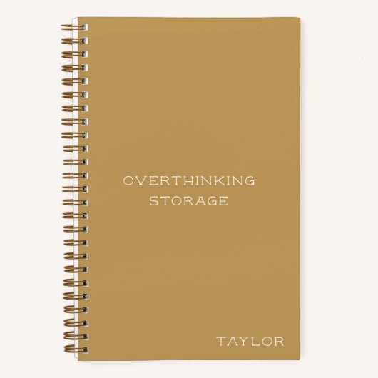 Overthinking Storage Funny Quote Name Mustard Notizblock (Vorderseite)