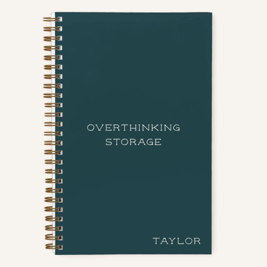 Overthinking Storage Funny Quote Name Teal Green Notizblock (Vorderseite)