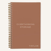 Overthinking Storage Funny Quote Name Terracotta Notizblock (Vorderseite)