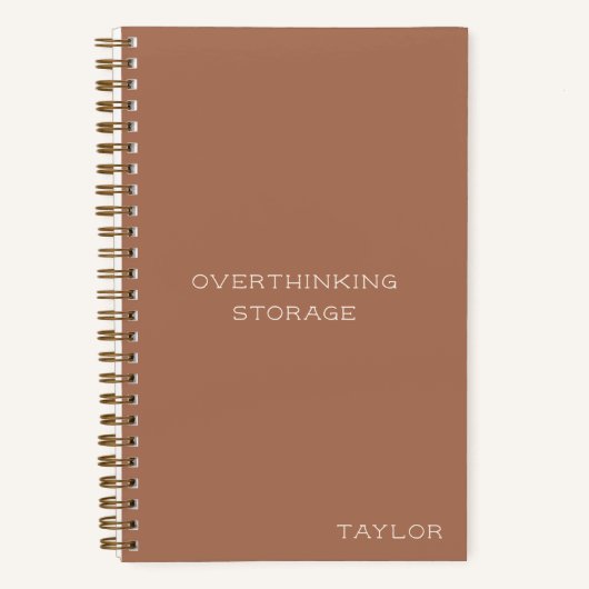Overthinking Storage Funny Quote Name Terracotta Notizblock (Vorderseite)