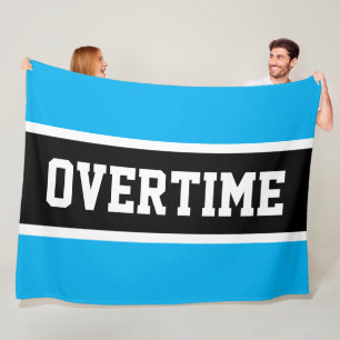 OVERTIME Sportlich Azurblau Weiß Schwarz Streifen Fleecedecke