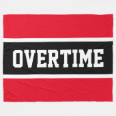 OVERTIME Sporty Fun Hellrotes Schwarzes Streifen Fleecedecke (Vorderseite (Horizontal))