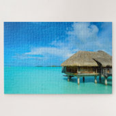 Overwater Bungalow auf Bora Bora Insel Puzzle (Horizontal)