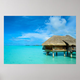 Overwater Bungalow auf Bora Bora Poster