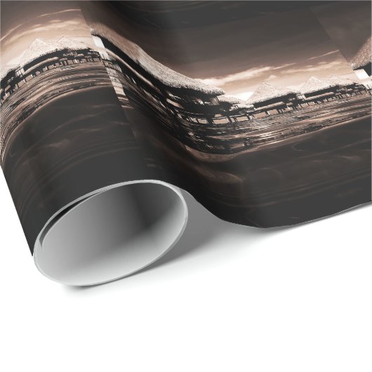 Overwater Bungalowe Geschenkpapier (Rolleneckpunkt)