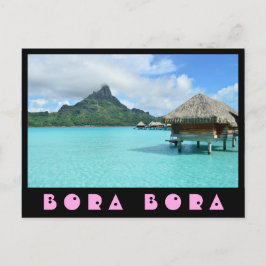 Overwater Erholungsort in Türkis Bora Bora Lagune Postkarte