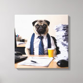 Overwhelmed Office Pug Leinwanddruck (Vorderseite)