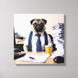 Overwhelmed Office Pug Leinwanddruck