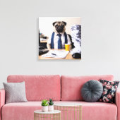 Overwhelmed Office Pug Leinwanddruck (Insitu (Wohnzimmer))