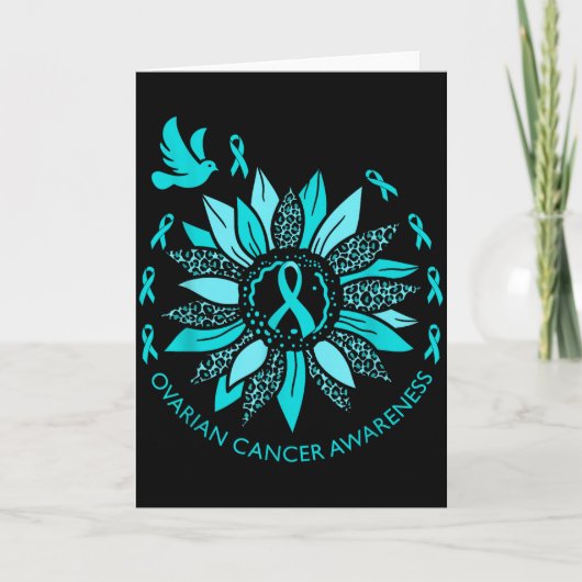 Ovian Cancer Awareness Teal Ribbon Suprt Squad Wom Karte (Vorderseite)