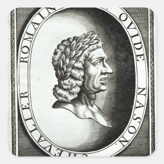 Ovid-Portrait Quadratischer Aufkleber (Vorderseite)