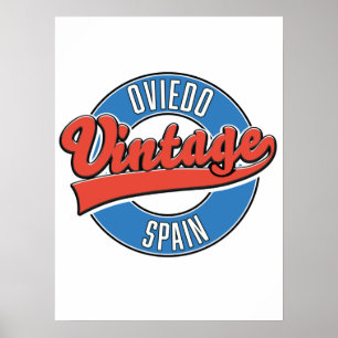 Oviedo Spanien Vintage Style Logo T-Shirt Poster