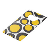 Ovvio Black and Yellow Credit Card Flaschenöffner (Vorderseite Schrägansicht)