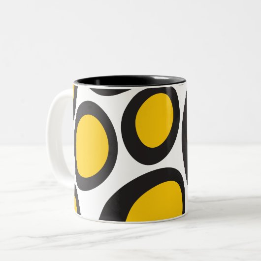 Ovvio Black and Yellow Two-Tone Coffee Tasse (Vorderseite Links)