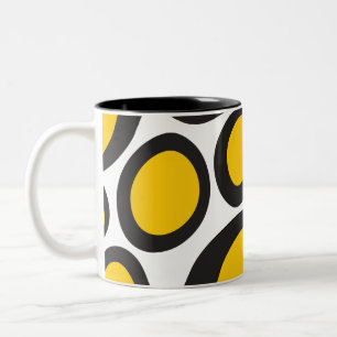Ovvio Black and Yellow Two-Tone Coffee Tasse