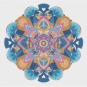 OW Blue Mandala Aufkleber (Vorderseite)