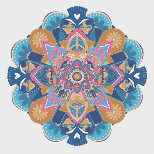 OW Blue Mandala Aufkleber (Vorderseite)