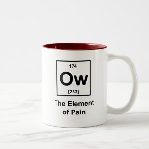 Ow, das Element der Schmerz Zweifarbige Tasse
