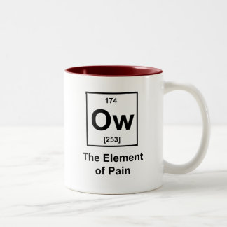 Ow, das Element der Schmerz Zweifarbige Tasse