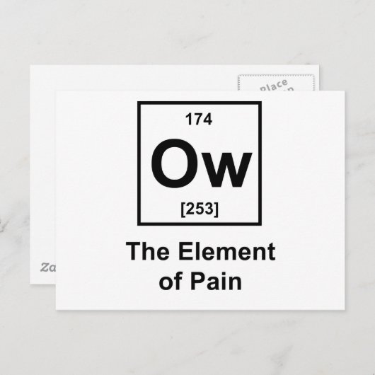 Ow, das Element des Schmerzes Postkarte (Vorne/Hinten)