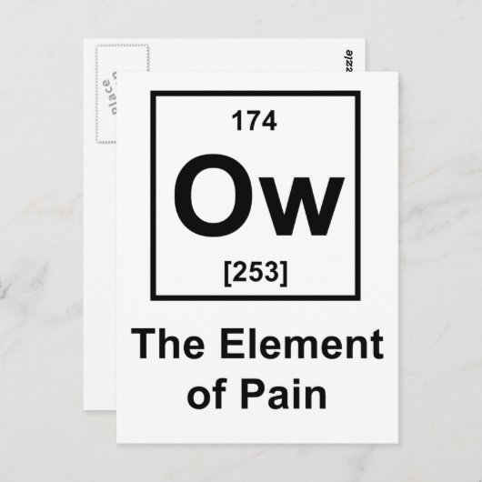 Ow, das Element des Schmerzes Postkarte (Vorne/Hinten)