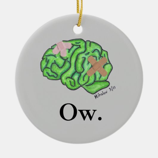 "Ow" Verzierung Keramik Ornament (Vorne)