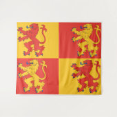 Owain GlyndŌ's Banner/Welsh Flag/Wales Wandteppich (Vorderseite (Horizontal))