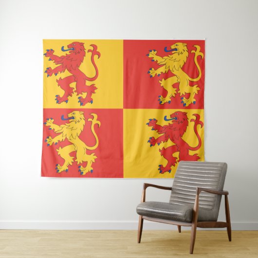 Owain GlyndŌ's Banner/Welsh Flag/Wales Wandteppich (Beispiel (Horizontal))