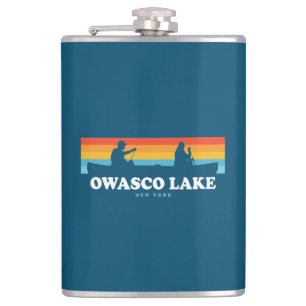 Owasco Lake New York Canoe Flachmann