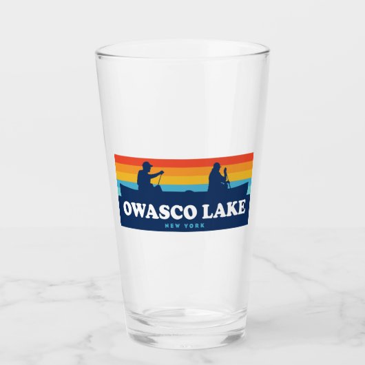 Owasco Lake New York Canoe Glas (Vorderseite)