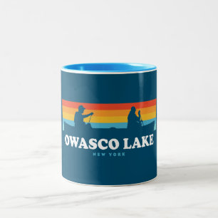 Owasco Lake New York Kanu Zweifarbige Tasse