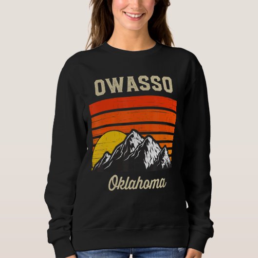Owaso Oklahoma Retro City Staat Vintag USA Sweatshirt (Vorderseite)