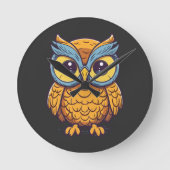 Owells Freude: grafisches Design im Kawaii-Stil Runde Wanduhr (Vorderseite)