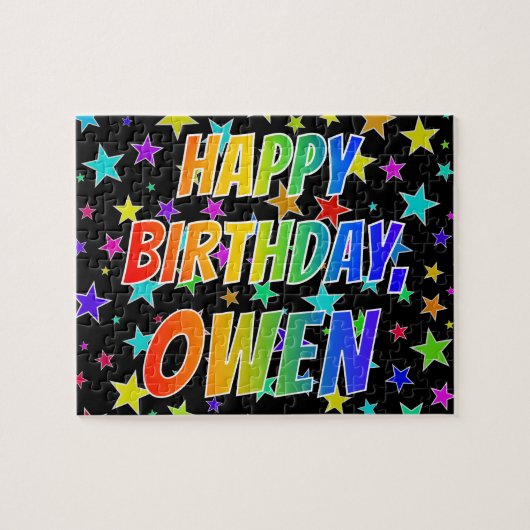 "OWEN" First Name, Fun "HAPPY BIRTHDAY" Puzzle (Horizontal)