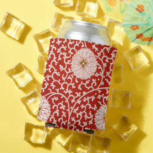 Owen Jones Chinesisches Ornament Rot Weiß Blumig Dosenkühler