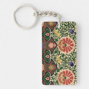 Owen Jones Chinoiserie Roter Lotus Blumendesign Schlüsselanhänger