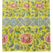 Owen Jones Peony Yellow Background Duschvorhang (Vorderseite)